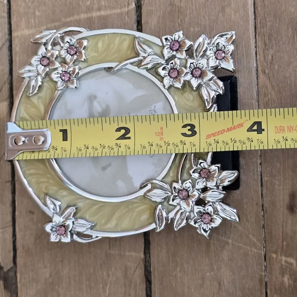Lenox Picure Frames Vintage Jewel Set of 3 Silverplated Floral Desktop 3x3